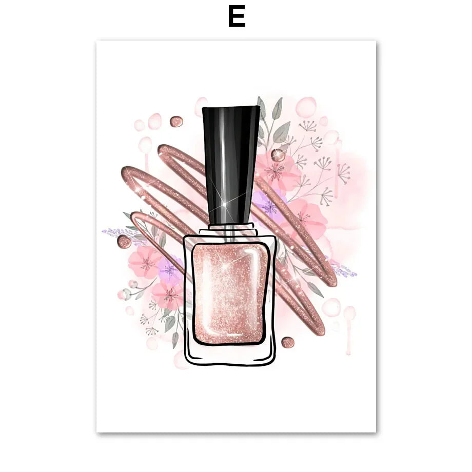 Makeup Beauty Nails Wall Art Print Eyebrow Lips Lipstick Lashes Canvas Painting Nordic Poster Bar Fashion Party Room Home Decor