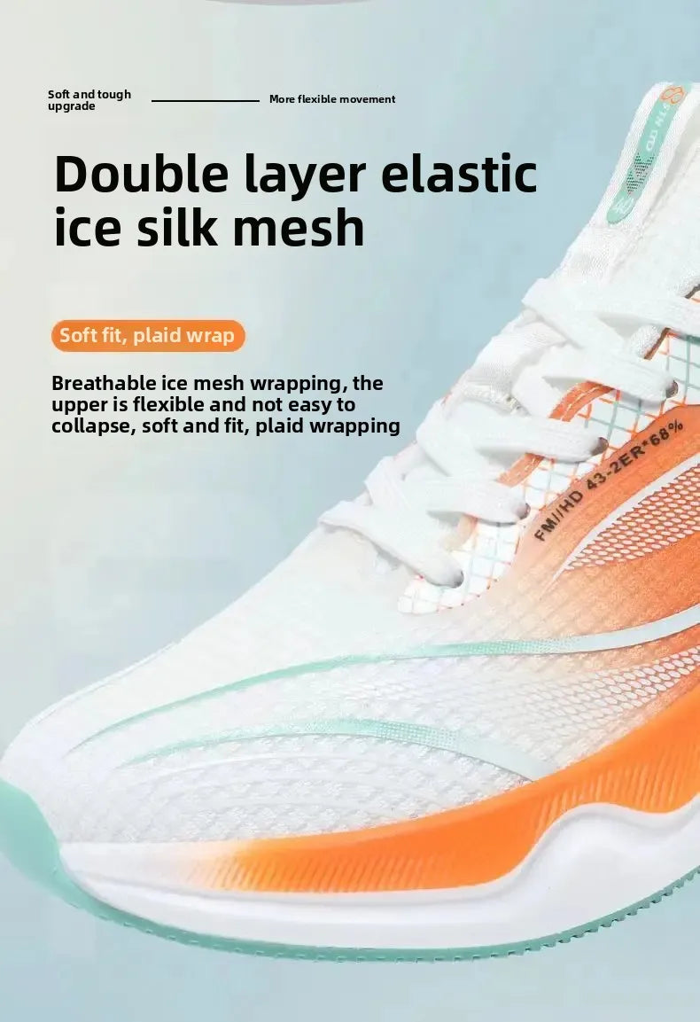 Ice Silk Mesh Sports Shoes Running Shoes Thick Bottom Soft Bottom Breathable Trendy Casual Men's Shoes Comfortable EVA Insole