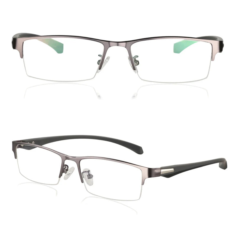 2022 Transition Photochromic Multifocal Reading Glasses Men's Smart Progressive Anti Blue Ray Half-Frame Hyperopia Eyewear +2.5