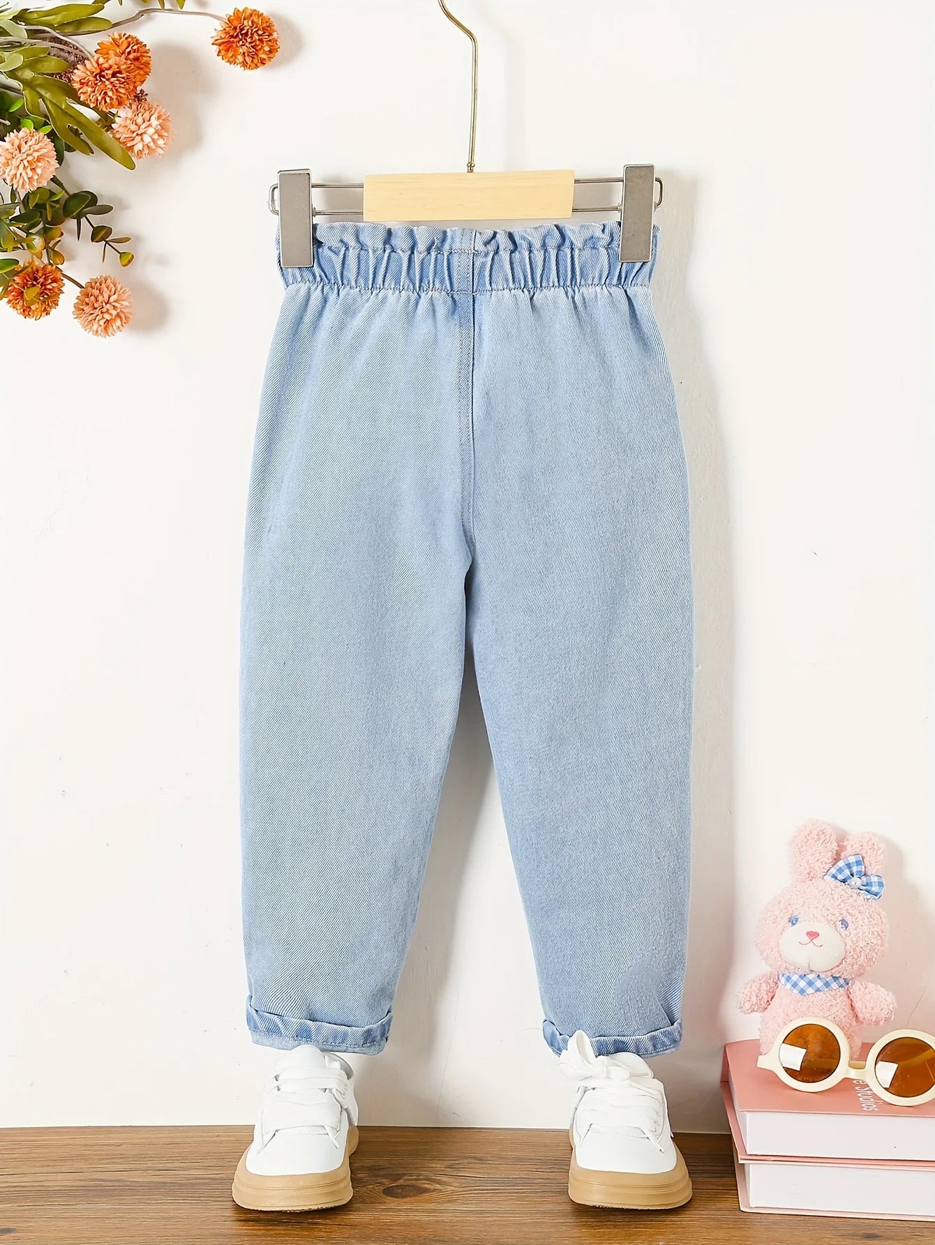 Girl Jeans Directional Development Girls Tapered Jeans Fashionable Loose Casual Style Spring and Summer Clothing
