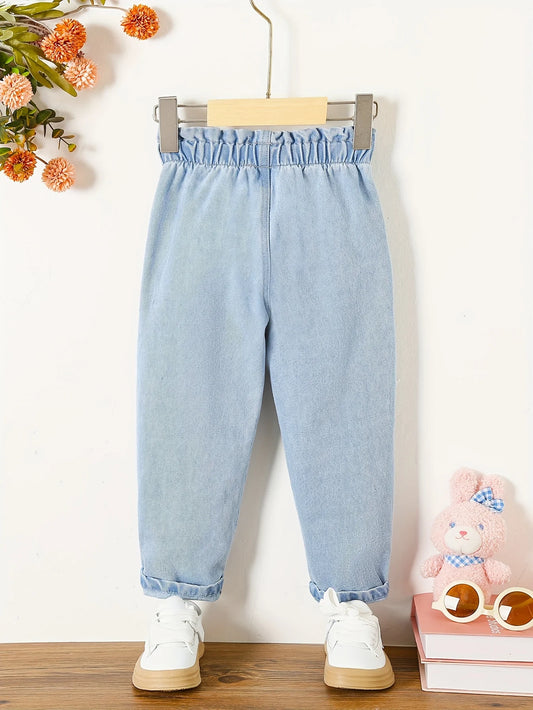 Girl Jeans Directional Development Girls Tapered Jeans Fashionable Loose Casual Style Spring and Summer Clothing