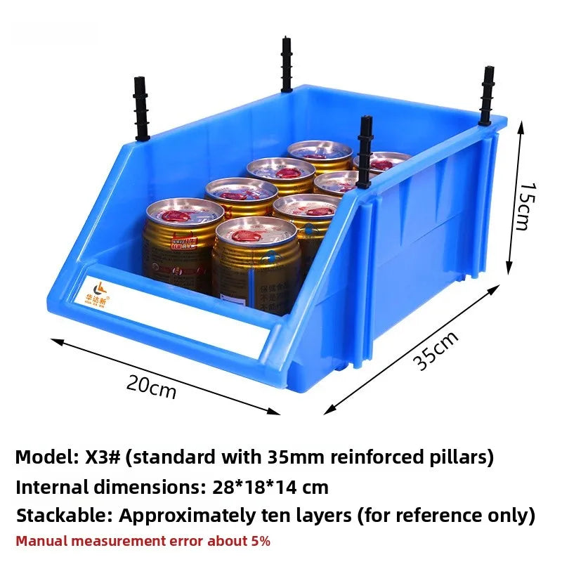 Large Size Combination Hardware Screw Storage Box Plastic Parts Box egory Material Box with Column Slanted Mouth Der Sle