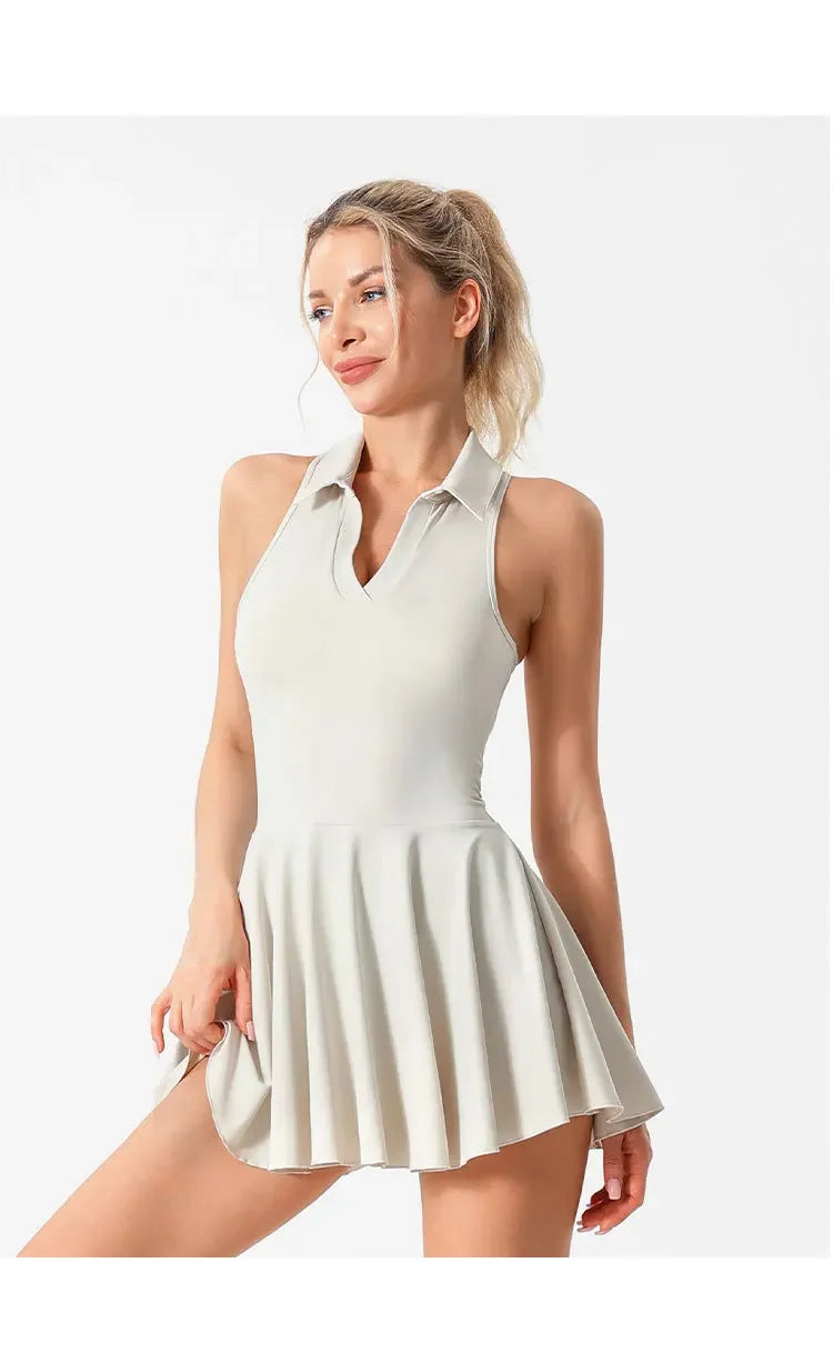 Tennis Skirt Women Golf Skirt Dress with Pockets Quick Dry Soft Nylon Fitness Tenis Shorts 2 Piece Tennis Yoga Suits Women Mujer