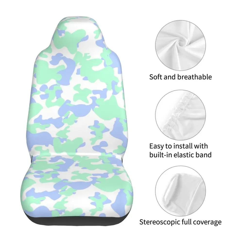 Urban Style Camouflage Universal Car Seat Cover Off-Road For SUV Multicam Front Rear Flocking Cloth Cushion Fabric Hunting