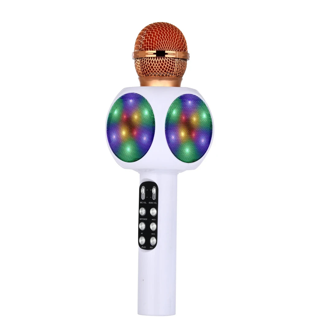 Karaoke Machine Microphone, Wireless Bluetooth Speaker with Magic Voice Changer, Colorful LED Lights,  Toy Gift for Girls Boys