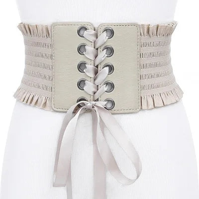 Women Wide Corset Belt Waistband Female Elastic High Waist Bandages Girdle Belts for Coat Dress Shirt Feminin Ceinture Corsets