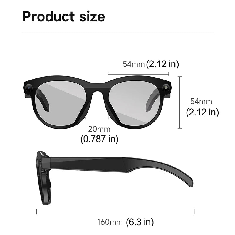 2025 200W HD Smart Glasses With AI Camera For Voice Calls And Translation High-definition Photography Video Recording Sunglasses