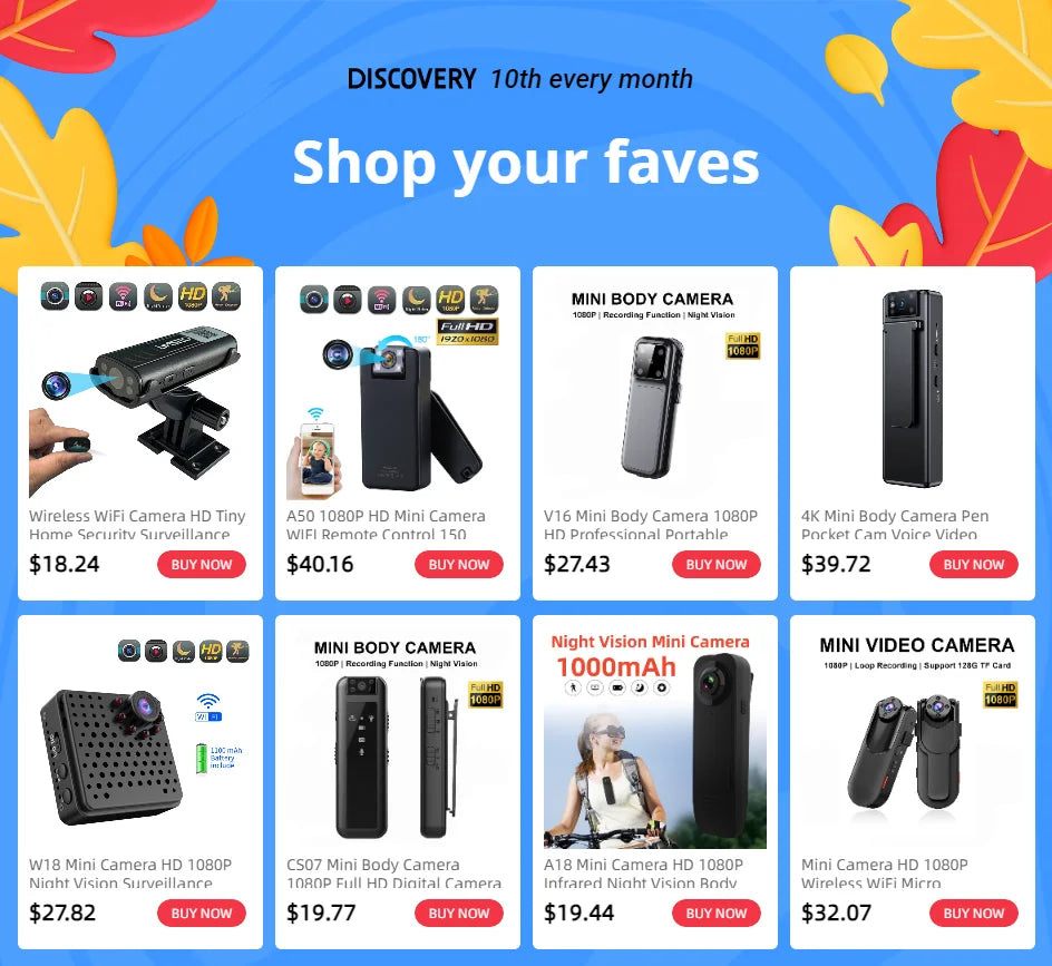 Mini WiFi Camera 1080P HD Baby Monitor Indoor Surveillance Night Vision Motion Detection Wireless IP Camera Security