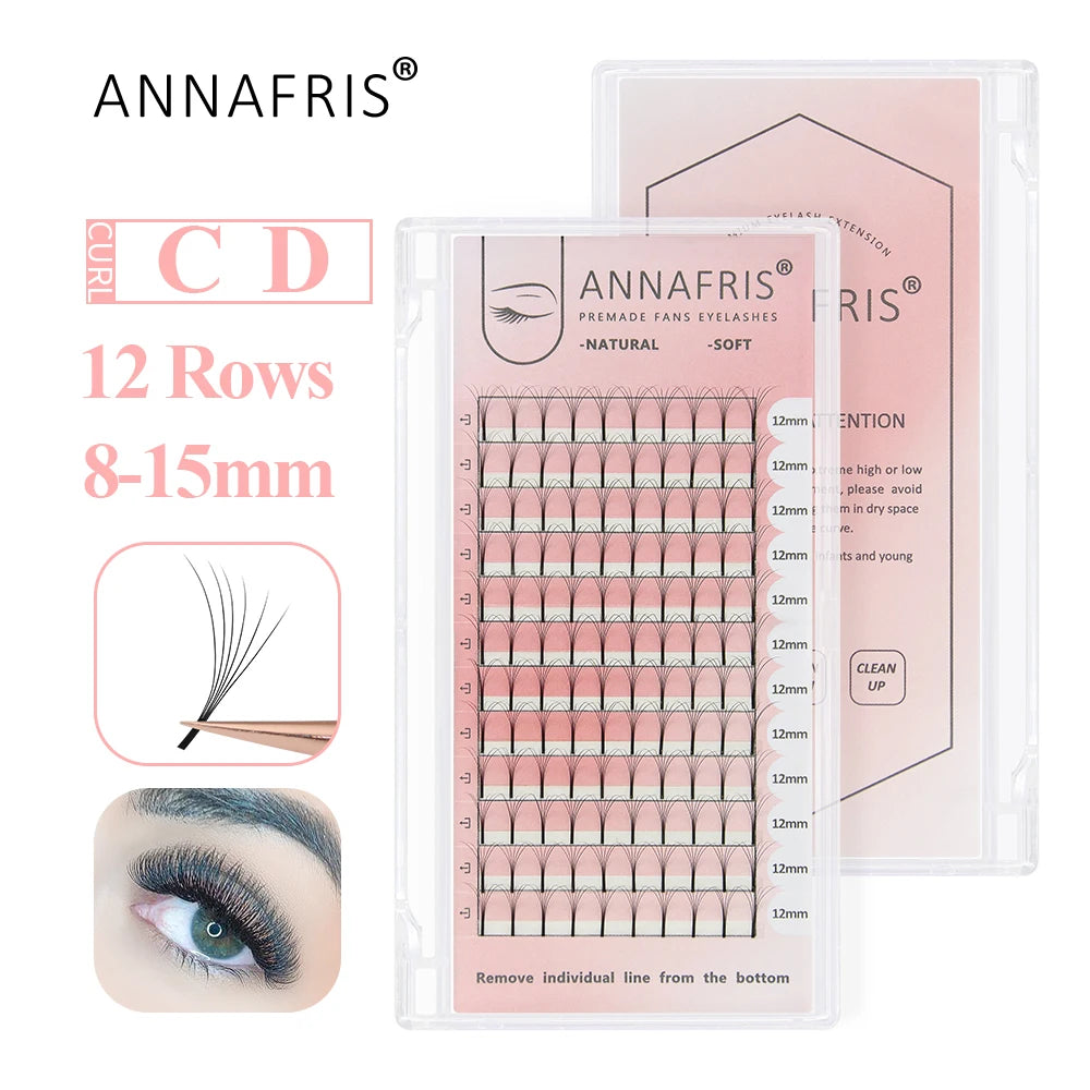GAHAMACA W Shape Eyelash Extensions L/LU 3D Premade Volume Fan Lashes W Style Lashes Comfortable Faux Mink Natural Eyelash