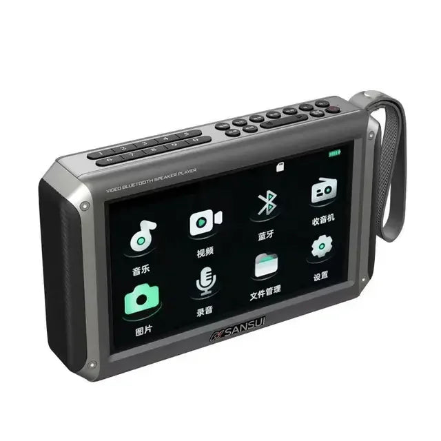 SANSUI F55 Portable FM Radio Video display radio Wireless Bluetooth Speakers Dual TF Card Slot MP4 Music Player Video E-book