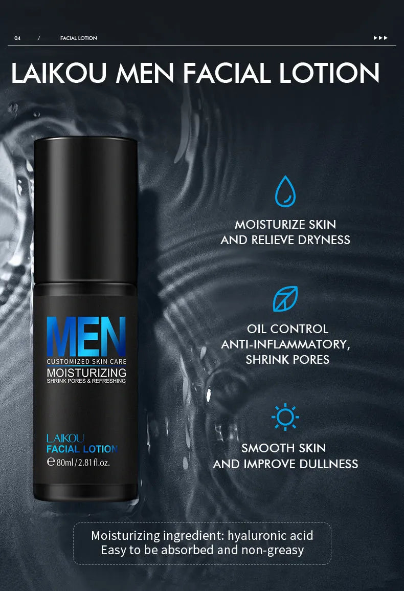 LAIKOU Face Lotion For Men Sensitive Skin Firming Cream Refreshing Moisturizin Men's Night Moisturizer Facial Skin Care Products