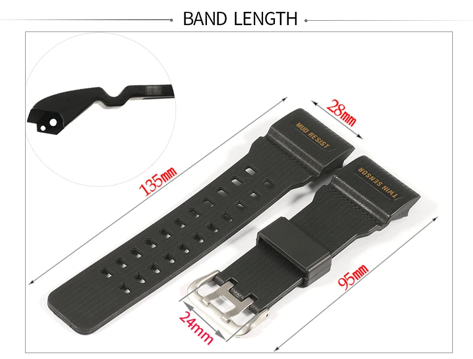 Watchband Accessories Resin Strap Suitable for Casio Mudmaster GG1000 GWG100 GSG100 Men Watch Band