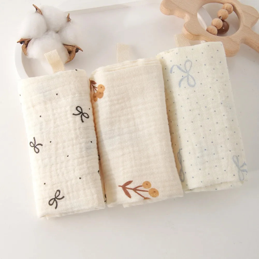 High Quality 4-Layer Pure Cotton Baby Cotton Washcloth Absorbent Soft Square Towels Baby Towels Gauze Cotton Newborn Burp Cloth
