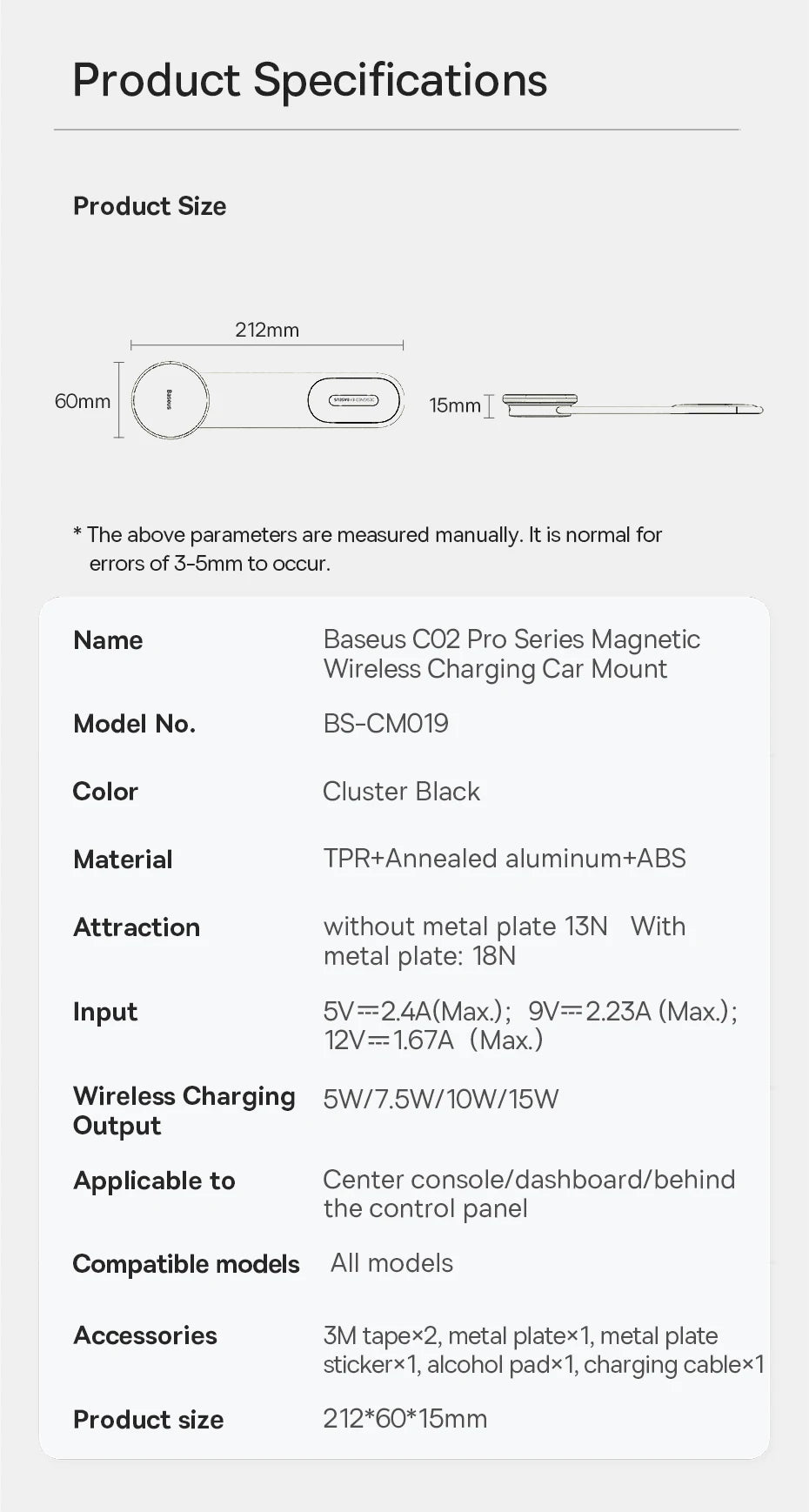 Baseus Magnetic Wireless Charger Car Phone Holder 15W Fast Charging Wireless Car Charger Holder For iPhone 16 15 14 13 Car Mount