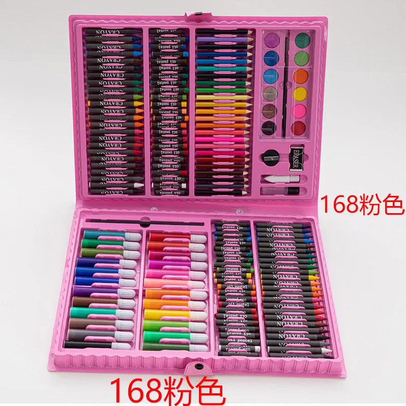 168 Watercolor Pen Set Children's Painting Set Training Class School Prizes Crayon Set Gift Birthday Kindergarten Graduation