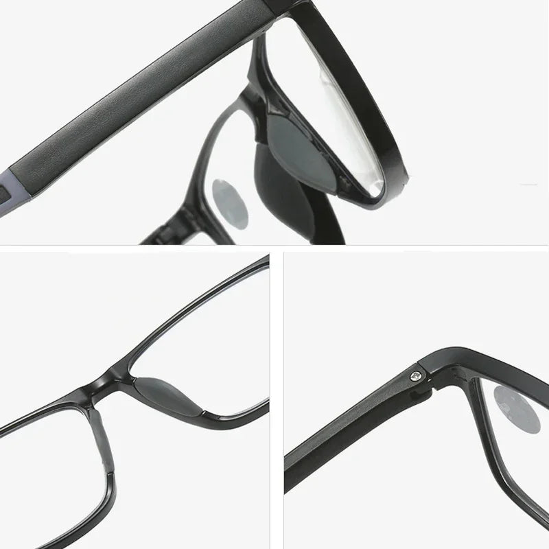 Color Changing Multifocal Reading Glasses Outdoor Anti Slip Anti Blue Light Presbyopia Eyewear Photochromic Multifocal Glasses