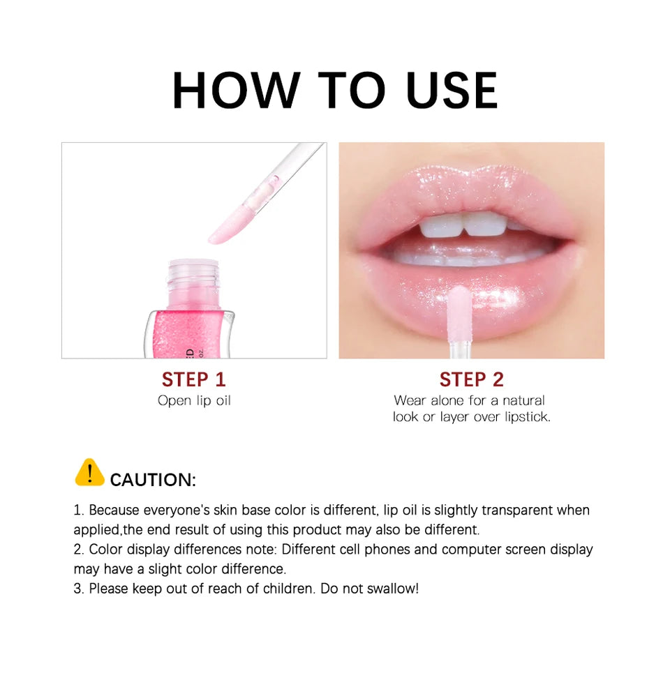 Moisturizing Lip Gloss Oil Nourishes Hydrates Glossy Lips Care Lipstick Plumping Exfoliating Pink Plumping Gloss Oil Makeup