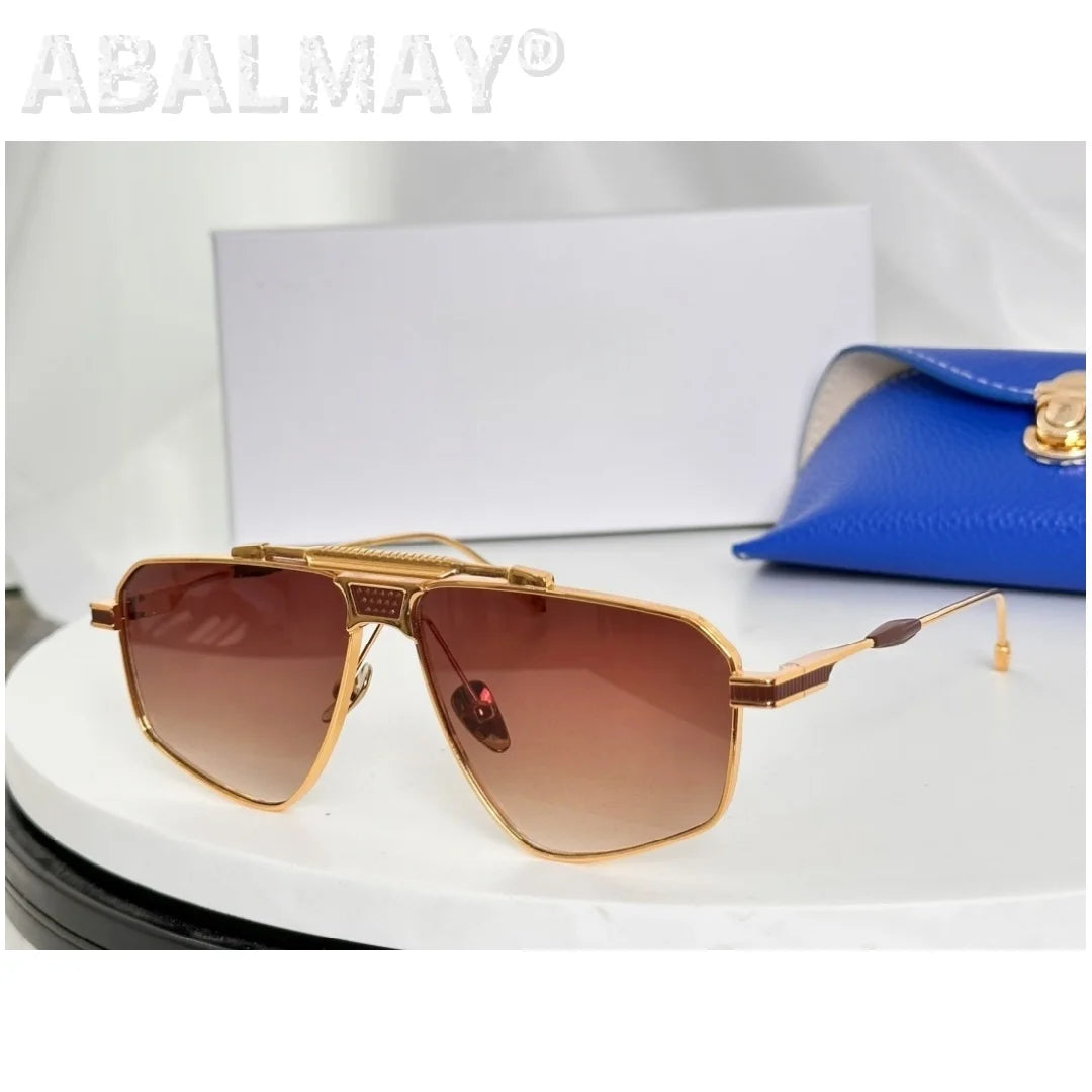 Acetate UV400 Sunglasses with Titanium Frame — Unisex Fashion Sun Glasses Size 58-12