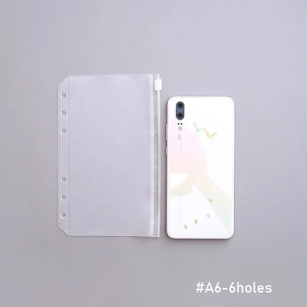 1PCS/LOT A5/A6/A7 Storage Bag School Office Supply Transparent Loose sheet Notebook zipper Self-sealing File Holder