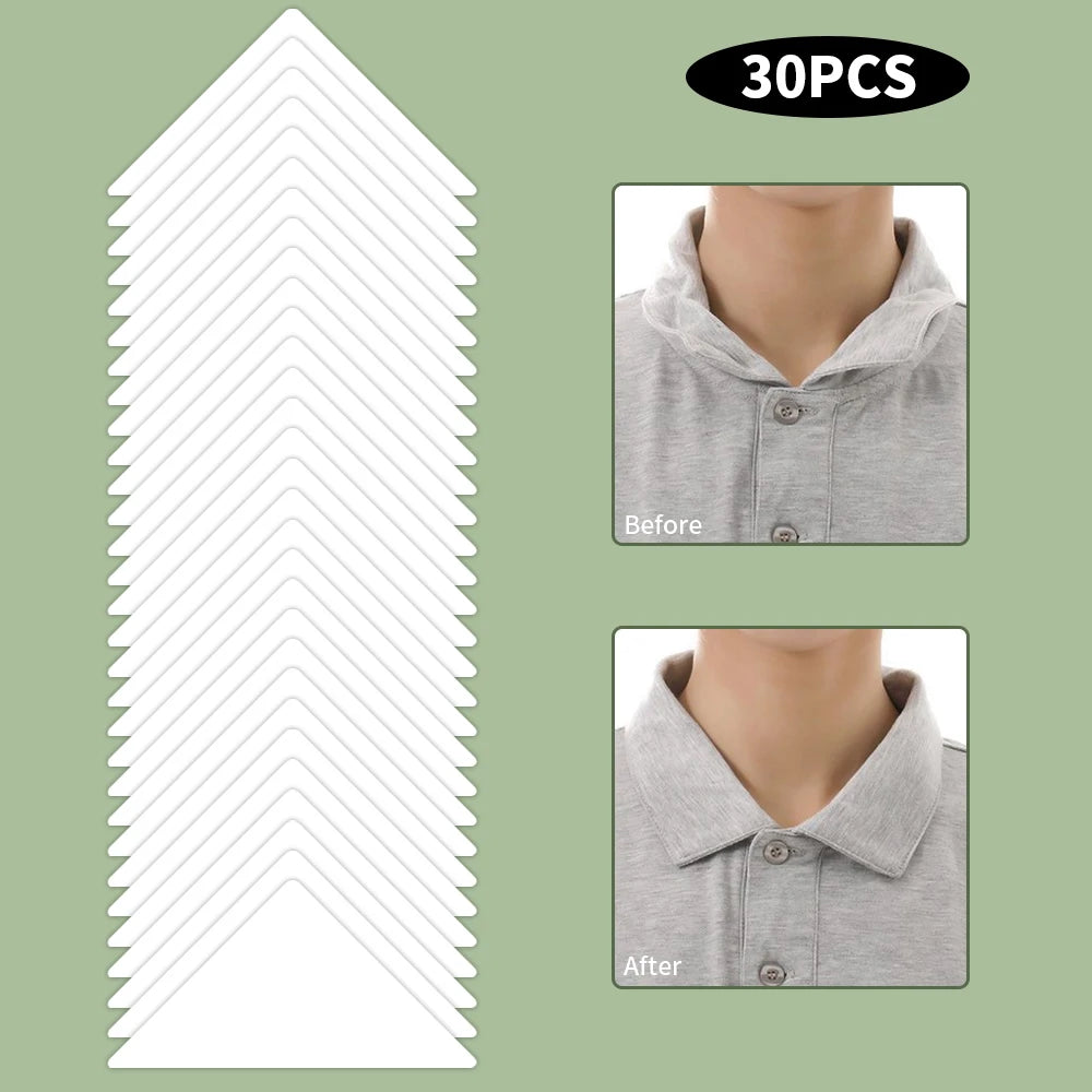 Shirt Collar Styling Stickers Shirt Support Collar Stays T-Shirt Fixed Collar Shaper Invisible Adhesive Patches Fastener