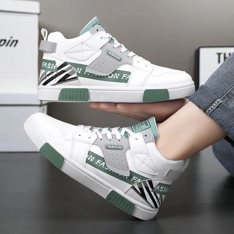 Men's Skateboarding Shoes 46 High Top Casual Sneakers Breathable Street Shoes Black Flats Shoes  Walking Shoes Chaussure Homme