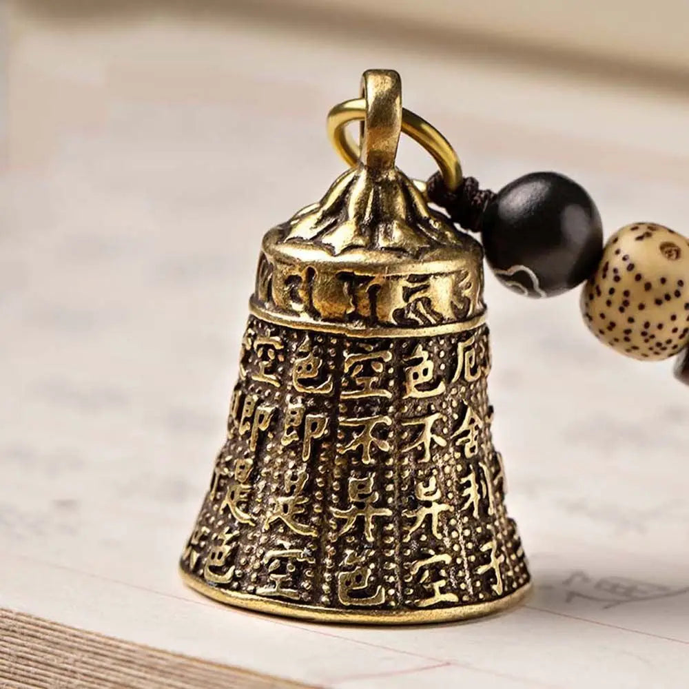 Interior Accessories Tibetan Buddhism Lucky Rope Brass bell Scripture Sutra Key Rings Car Key Chain Keyfob Car Key Chain