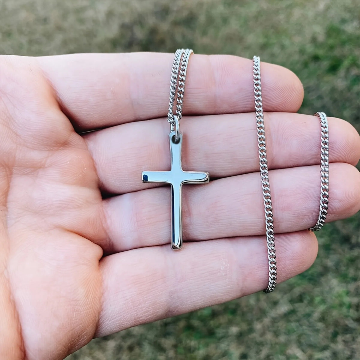 Fashion Minimalist Cross Pendant Necklace for Men Perfect Gift for Boyfriend Trendy Stylish Jewelry