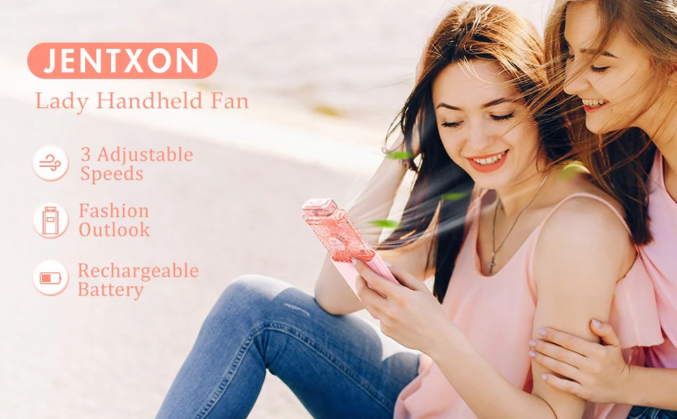 2026 New Upgrade 2026 New UpgradeLady Handheld Fans, Rechargeable Small Personal Fan With 3 Speeds Setting