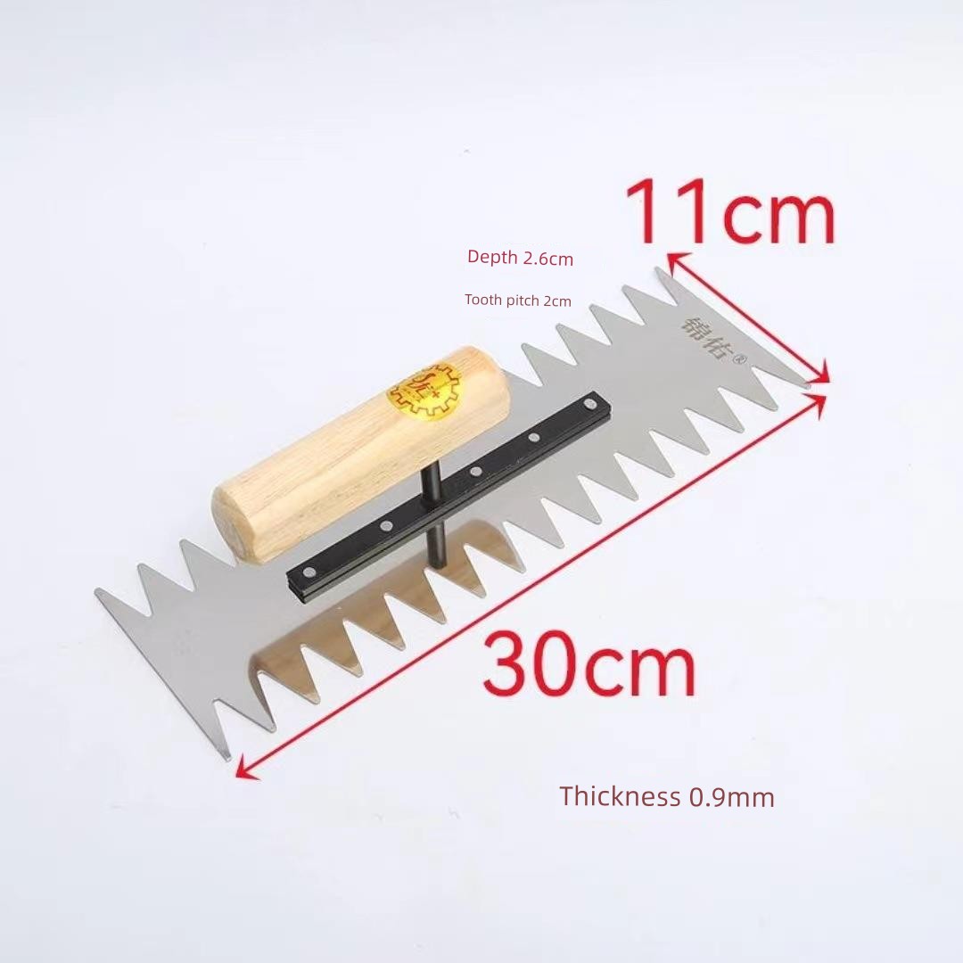 Tile Serrated Spatula Square Tooth Toothed Plastering Knife Paving Tile Plastering Knife Flat Gray Batch Ash Spoon Masonry Tool