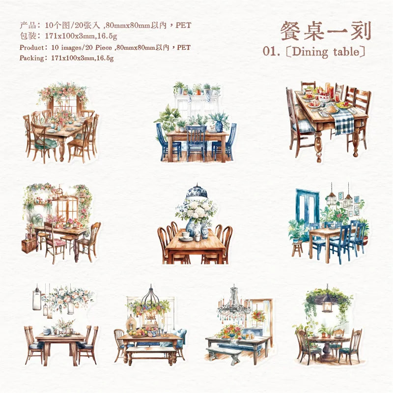 20pcs/lot Kawaii Stationery Stickers everyday household chores sticker pack DIY Craft Scrapbooking Album Junk Journal