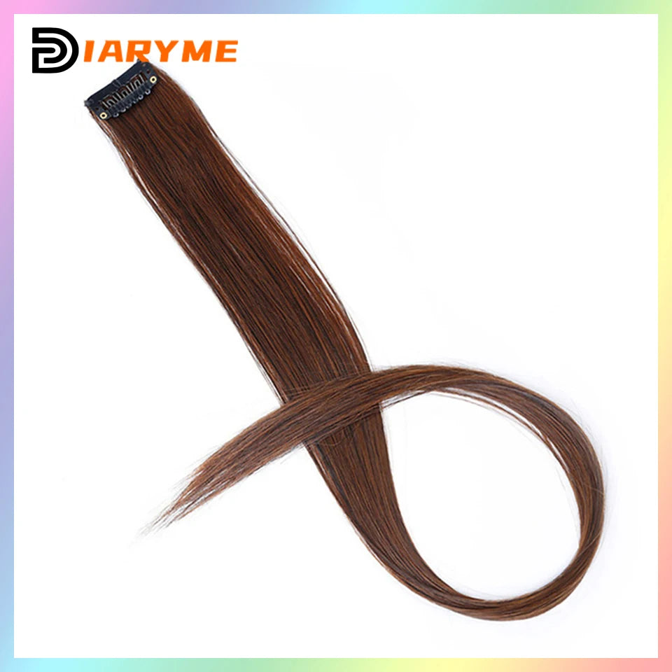 Colorful Hair Extensions Curly One Clip in Synthetic Long Hairpiece For Girls Women Kid Multi-colors Party Highlights Wig Piece