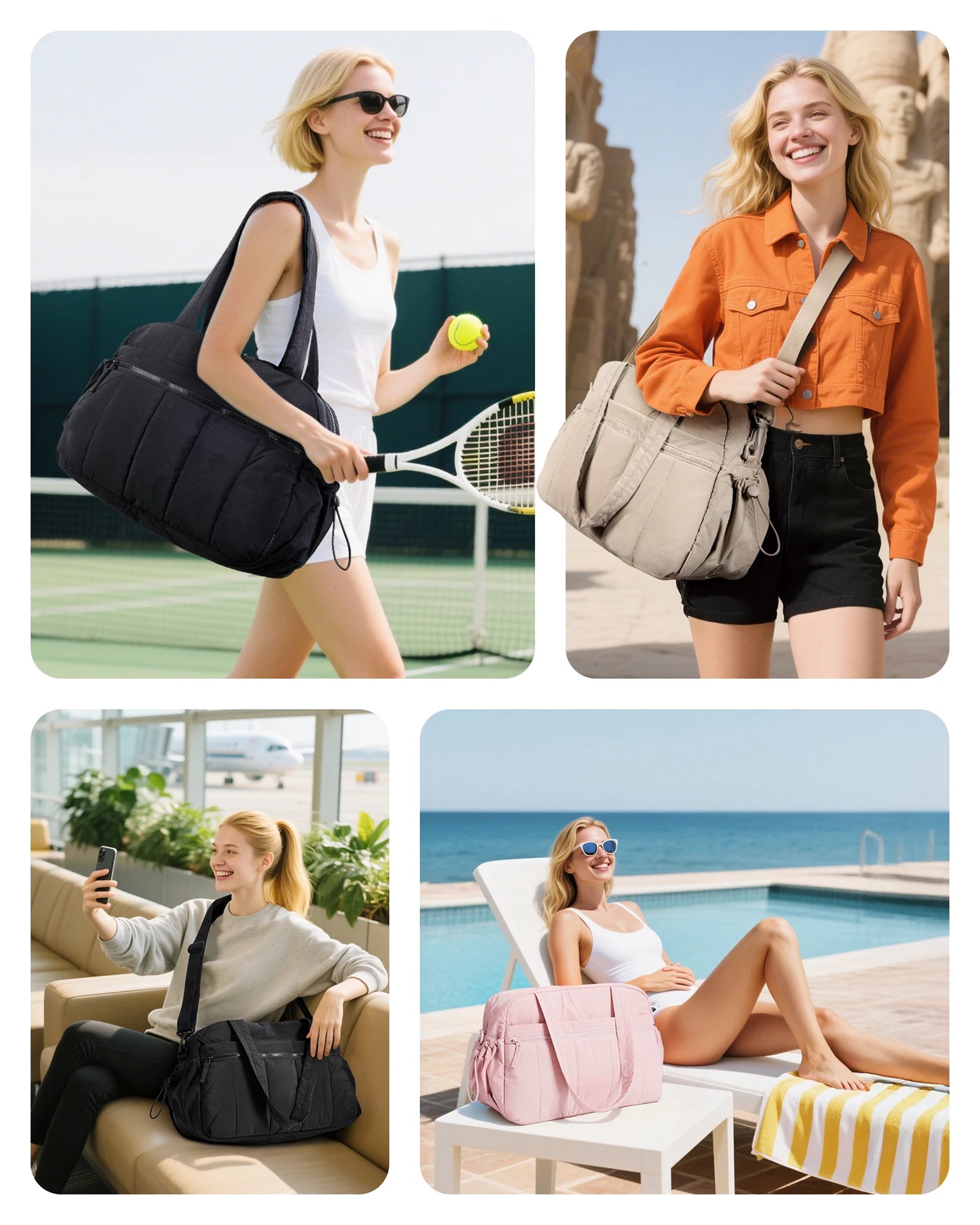 BAGSMART Women Duffle Bag for Travel with Wet Pocket Lightweight Water Resistant Carry on Weekender Gym Bag