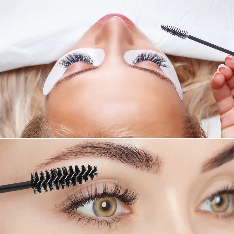 23Pcs Eyelash Extension Cleaning Kit 5 in 1 Lash Shampoo Brush Soap Foam Washing Bottle Set Eyebrow Mascara Wand Eye Pad Patches