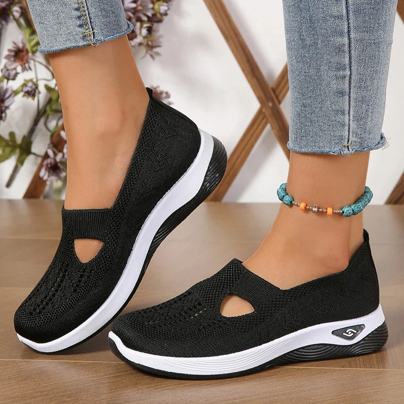 Women's Sneakers Breathable Slip on Walking Shoes Mesh Low Top Ladies Vulcanized shoes Soft Sole Lightweight Casual Shoes