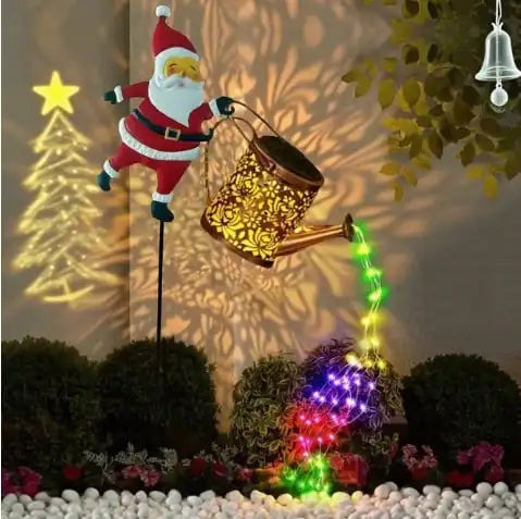 Solar Santa Claus Kettle Lights Garden Lawn Christmas Lights Kettle Ground Lamp Solar Night Lights Outdoor Decoration