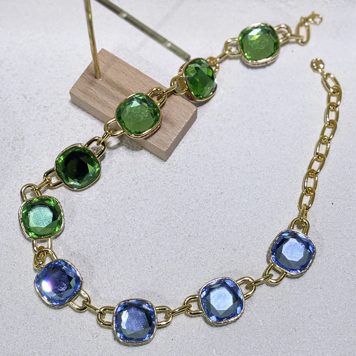 Original 2025 Candy Earrings Necklace Bracelet Fine Jewelry Set Women Geometric Cube Candy Double-Sided Crystal Jewelry