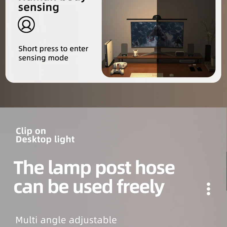 LED Full Spectrum Eye-Caring Architect Desk Lamp with Clamp Flexible Gooseneck 120cm Foldable 4-Head Stepless Dimming Lamp