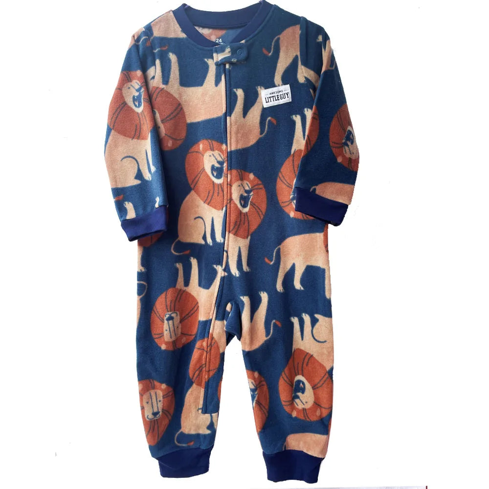 24M Toddler Baby Clothes Romper Children Fleece Outdoor Clothing Winter Warm Climbing Jumpsuit Zipper One-piece Coverall Pajamas