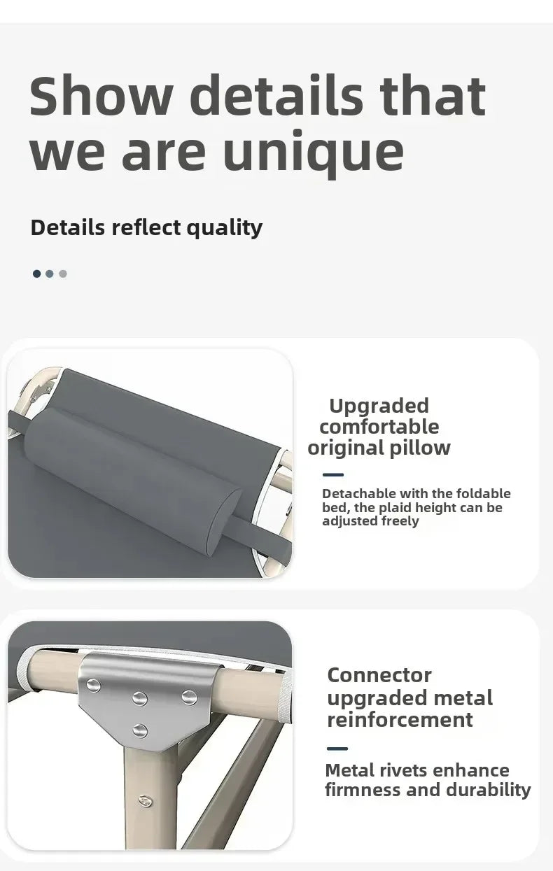 Single Folding Beds Bedroom Dormitory Office Comfortable Homestay Furniture Villa Portable Bed Outdoor Travel Camping Recliner