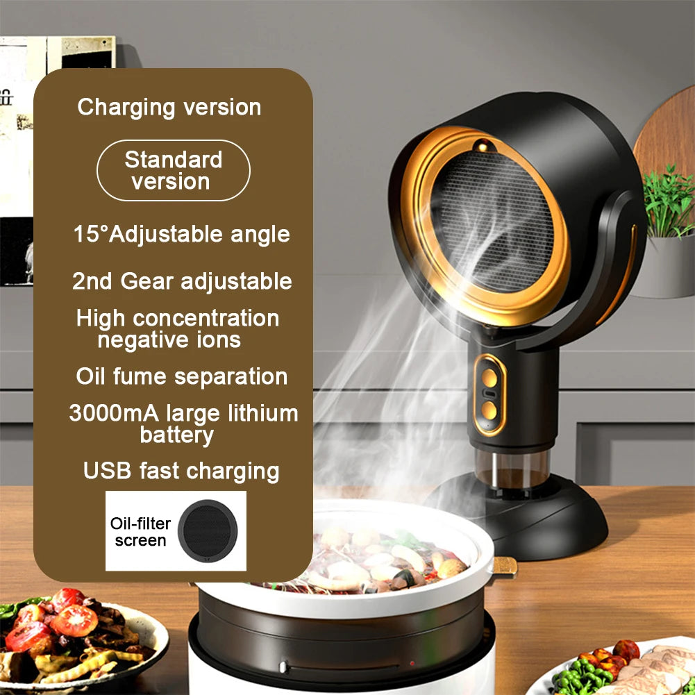 Adjustable Angle Portable Hood Mini Kitchen Desktop Range Vent Hood Rechargeable/USB Plug Table Rangehood Cooker For Cooking
