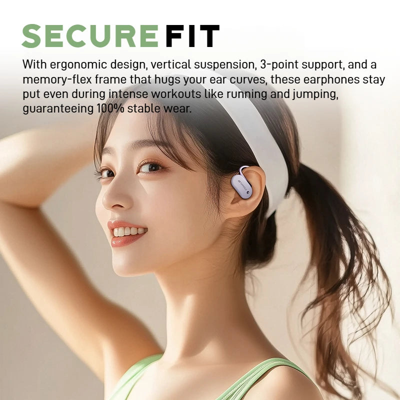 Sansui W15 Open Ear Bluetooth Earphones 360° Spatial Sounds Bluetooth 5.4 Headphone Sports Wireless Earbuds Dual Connection