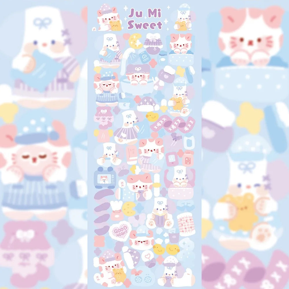 Kawaii Cute Laser Cartoon Animal Party Stickers For Girl Stationery Handbook Diary Planner Scrapbook DIY Decorative Stickers