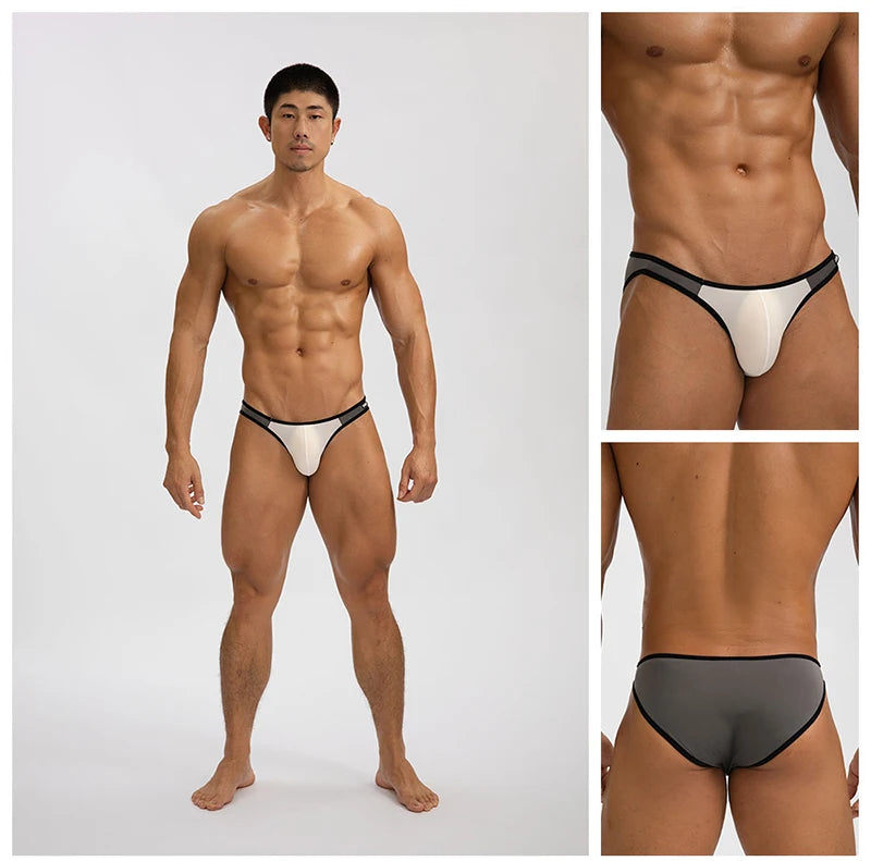 Ice Silk Sexy Men Underwear Briefs Cueca Mid Waist Thin Calcinha Quick Dry Youth Panties Ropa Interior Hombre U Pouch Underpants