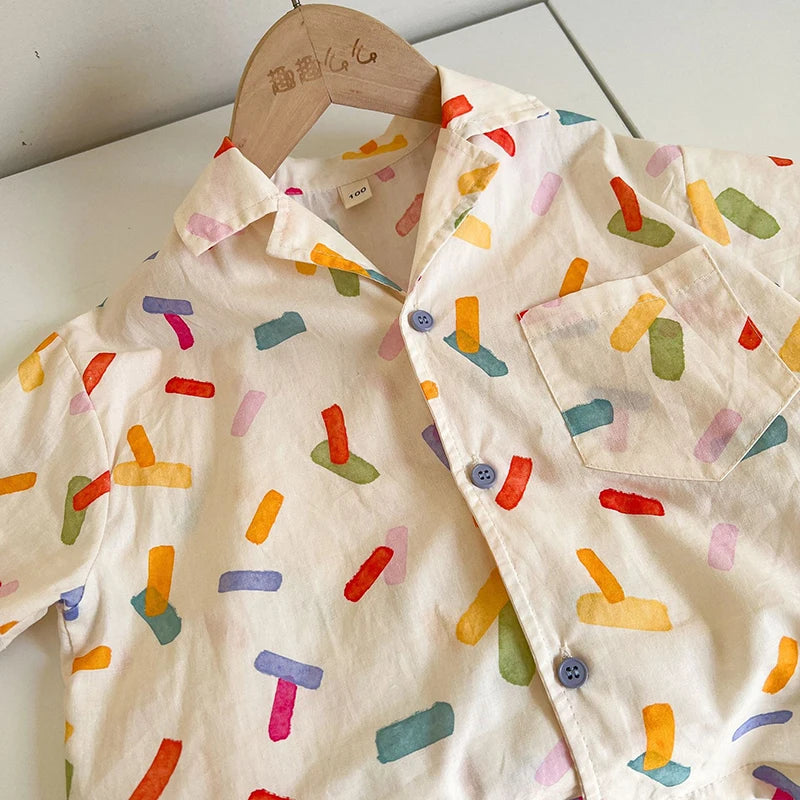 2025 New Vacation Style Cotton Kids' Summer Clothing Set Girls Sundress for 80 - 150cm Boys and Girls Sibling Outfits