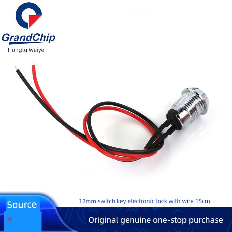 12mm Switch Key with Wire Power Lock Elevator Base Station Lock off/on Telephone Lock Switch Single Dial/Double Dial