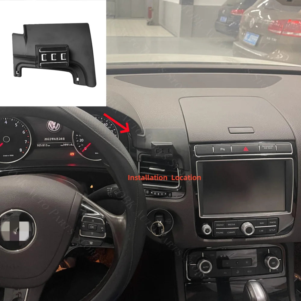 For Volkswagen VW Touareg 7P 2011-2018 2016 2017 Car Phone Holder Special Fixed Bracket Base Wireless Charging Cars Accessories