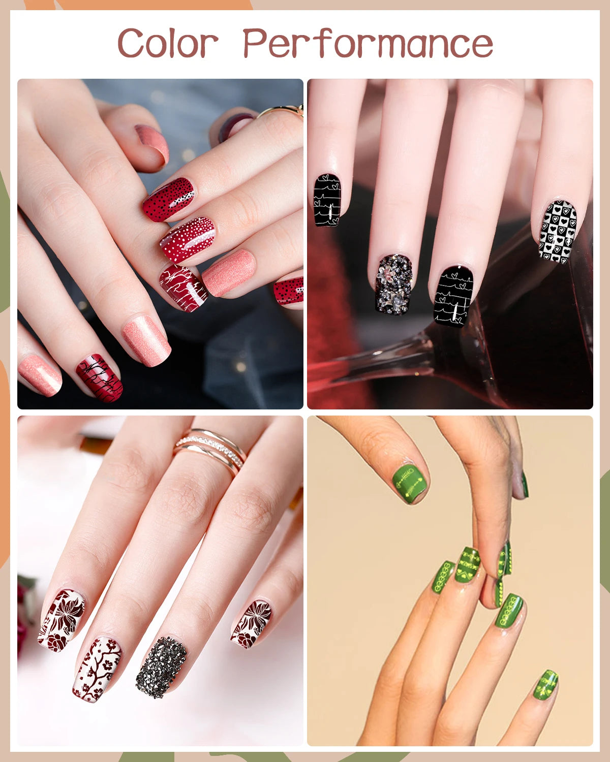BIUTEE Nail Stamping Gel Polish Set 12 Colors Templates Stamp Print Oil UV Gel Varnish Soak Off Nail Art Kit Stamping Plate Tool