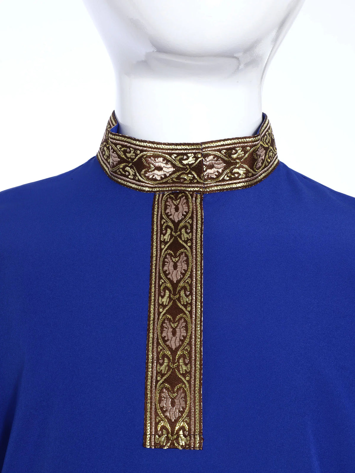 Teen Boys Girls Traditional Russian Folk Costume Halloween Medieval Renaissance Cosplay Fancy Vintage Pattern Shirts with Belt