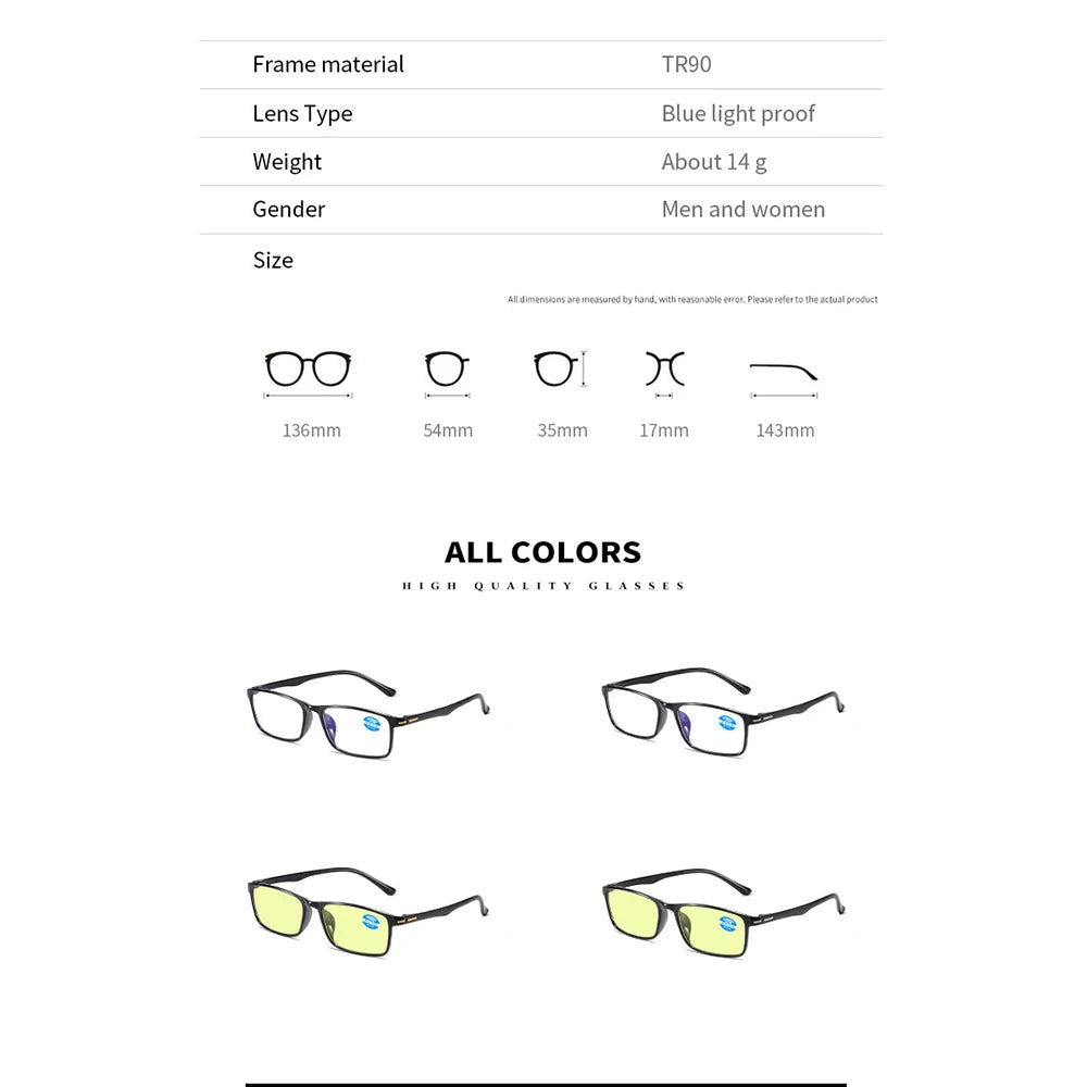 Smart Automatic Zoom Eyeglasses Anti-Blue Light Reading Glasses Men Women Magnifing Optical Spectacle Computer Eyeglass