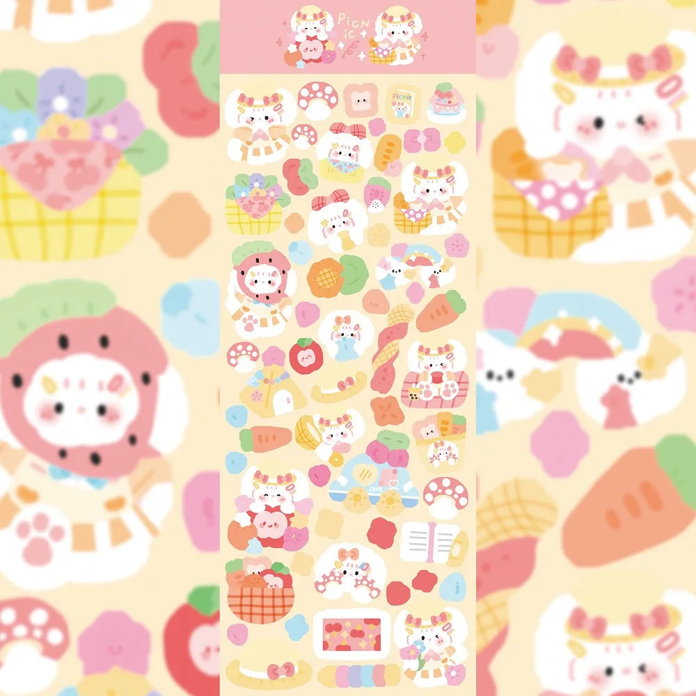 Kawaii Cute Laser Cartoon Animal Party Stickers For Girl Stationery Handbook Diary Planner Scrapbook DIY Decorative Stickers